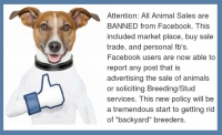 Facebook bans animal sales